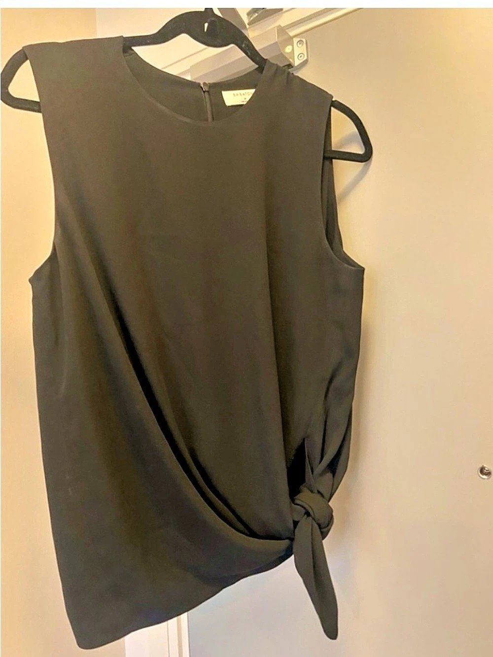 Babaton Hopkins Blouse Black Tie-Hem